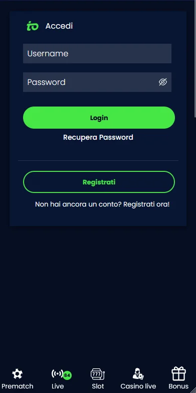 Modulo di login mobile sul sito Queen Casino con layout touch-friendly, campi a larghezza piena e pulsanti ingranditi per l'interazione su smartphone